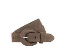 Ledergürtel TAMARIS "Florence", Damen, Gr. 80, schwarz taupe, Rindsleder, Gürtel Ledergürtel, aus Rindsleder, mit lederbezogener halbrunder Schließe (43000512-80) schwarz taupe