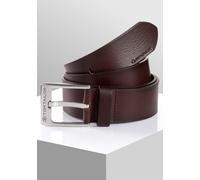 Ledergürtel TOM TAILOR "TTCALVINPLUS", Herren, Gr. 85, braun (dunkelbraun), Rindsleder, unifarben, Gürtel Ledergürtel, 4 cm breiter Herrengürtel, Casual und Jeans Look (51972518-85)
