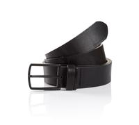 Ledergürtel TOM TAILOR "TTHenry", Herren, Gr. 80, schwarz, Rindsleder, unifarben, Gürtel Ledergürtel, mit genarbter Oberfläche (22596666-80)