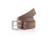 Ledergürtel TOM TAILOR "TTJAY", Herren, Gr. 85, braun, Rindsleder, unifarben, Gürtel Ledergürtel, mit silberfarbener Schließe (36585821-85) braun