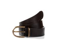 Ledergürtel TOM TAILOR "TTSYLKE", Damen, Gr. 75, schwarz (schwarz uni), Rindsleder, unifarben, Gürtel, 3 cm breiter Damengürtel, Schließe im Vintage-Look, reines Leder (85479537-75) schwarz uni