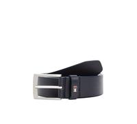 Ledergürtel TOMMY HILFIGER "ADAN 3.5 cm breit EXT", Herren, Gr. 115, blau (space blau), Rindsleder, unifarben, Gürtel Ledergürtel, Metalllogopatch, Einfachdornschnalle (26975139-115) space blau