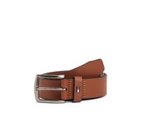 Ledergürtel TOMMY HILFIGER "DENTON 3.5 cm breit EXT", Herren, Gr. 85, winter cognac, Rindsleder, Gürtel Ledergürtel, Einfachdornschließe, Metalllogo (88823152-85) winter cognac