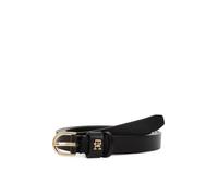Ledergürtel TOMMY HILFIGER "ESSENTIAL EFFORTLESS 1.5", Damen, Gr. 75, schwarz, Rindsleder, unifarben, Gürtel Ledergürtel, Ovale Einfachdornschließe, Logoemblem (59596565-75) schwarz