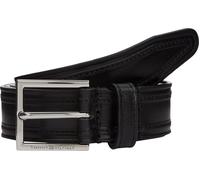 Ledergürtel TOMMY HILFIGER "HUDSON EMBOSS LEATHER 3.0 cm breit", Herren, Gr. 11,5, schwarz, Rindsleder, unifarben, Gürtel Ledergürtel, Größenverstellbar (98872023-115)