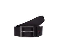Ledergürtel TOMMY HILFIGER "LAYTON 3.5 cm breit", Herren, Gr. 95, schwarz, Rindsleder, unifarben, Gürtel Ledergürtel, Metallpatch, Einfachdornschließe (54605464-95) schwarz