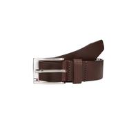 Ledergürtel TOMMY HILFIGER "New Aly Belt 3,5 cm breit", Herren, Gr. 85, braun (dunkelbraun), Leder, Gürtel Ledergürtel, mit quadratischer Logo-Metallschnalle (20440761-85) dunkelbraun