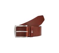 Ledergürtel TOMMY HILFIGER "New Denton 4 cm breit", Herren, Gr. 95, braun (cognac), Leder, Gürtel Ledergürtel, NEW DENTON BELT mit Flag-Logoschlaufe (54564222-95) cognac