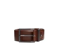 Ledergürtel TOMMY HILFIGER "OLIVER SEASONAL", Herren, Gr. 11,5, coffee bean, Rindsleder, Gürtel Ledergürtel, mit eckiger Schnalle und Flag, Breite: 4cm (53730420-115) coffee bean