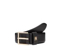 Ledergürtel TOMMY HILFIGER "TH SQUARE 3 cm breit", Damen, Gr. 80, schwarz, Rindsleder, Gürtel Ledergürtel, mit quadratischer Schnalle, Breite: 3cm (23285434-80) schwarz