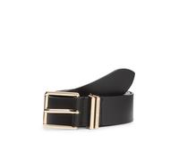 Ledergürtel TOMMY HILFIGER "TH SQUARE", Damen, Gr. 100, schwarz, Rindsleder, Gürtel Ledergürtel, mit doppelter Gürtelschlaufe und eckiger Schnalle (98002039-100) schwarz