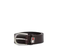 Ledergürtel TOMMY JEANS "TJM RYAN 3.5", Herren, Gr. 100, schwarz braun, Leder, unifarben, Gürtel Ledergürtel, Größenverstellbar mit genarbtem Finish (30367059-100) schwarz braun
