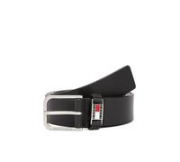 Ledergürtel TOMMY JEANS "TJM SCANTON 3.5 cm breit", Herren, Gr. 85, schwarz, Rindsleder, unifarben, Gürtel Ledergürtel, Größenverstellbar (47949512-85) schwarz