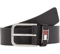 Ledergürtel TOMMY JEANS "TJM SCANTON TEXTURE 3.5 cm breit", Herren, Gr. 80, schwarz (schwarz texture), Rindsleder, unifarben, Gürtel Ledergürtel, Größenverstellbar (74624060-80)