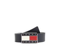 Ledergürtel TOMMY JEANS "TJW HERITAGE PLAQUE", Damen, Gr. 100, schwarz night navy, Büffelleder, unifarben, Gürtel Ledergürtel, Größenverstellbar durch Metallschnalle (84004145-100) schwarz night navy