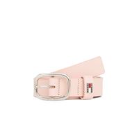 Ledergürtel TOMMY JEANS "TJW OVAL 3.0 cm breit", Damen, Gr. 80, pink (delicate pink), Rindsleder, Gürtel Ledergürtel, Ovale Einfachdornschließe und Logo am Verschluss (39193343-80) delicate pink