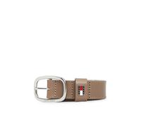 Ledergürtel TOMMY JEANS "TJW OVAL 3.0 cm breit", Damen, Gr. 90, dusty braun, Rindsleder, Gürtel Ledergürtel, Ovale Einfachdornschließe und Logo am Verschluss (76447310-90) dusty braun