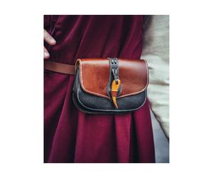 Ledergürteltasche "Adalar" mit Holzverschluss