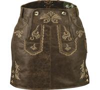 LederGwand Damen Trachten Lederrock kurz - Nappa antik - Trachtenrock Knielang - Kurzer Lederrock Damen Tracht echt Leder alt Braun (32, Alt Braun)