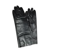 Lederhandschuhe Für Frauen Winter Frauen Echtes Leder 60 cm/70 cm Super Lange Abend Handschuhe Weibliche Große Größe Verlängern Damen Leder Handschuhe Kaschmir-Lederhandschuhe Für Frauen(Black,XL_70CM