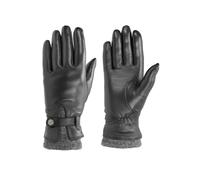 Lederhandschuhe PEARLWOOD "ALICIA", Damen, Gr. 7.5, schwarz, Lammleder, Handschuhe, Original PEARLWOOD Druckknopf (27942668-7,5) schwarz