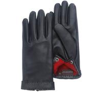 Lederhandschuhe PEARLWOOD "Ann", Damen, Gr. 7.5, schwarz, Leder, unifarben, Handschuhe, Dekorative Handsteppung am Bund (13399403-7,5) schwarz