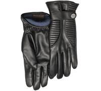 Lederhandschuhe PEARLWOOD "Britt", Damen, Gr. 9.5, schwarz, Schafsleder, gemustert, unifarben mit Farbeinsatz, Handschuhe Lederhandschuhe, Touchscreenfähig- mit 10 Fingern bedienbar, farbiges Innenfut