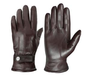 Lederhandschuhe PEARLWOOD "BROOKS", Damen, Gr. 10, chocolate, Lammleder, unifarben, Handschuhe Lederhandschuhe, weiches Innenfutter, Wollanteil, verstellbarer Lederriegel (21309451-10)