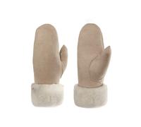 Lederhandschuhe PEARLWOOD "FIONA", Damen, Gr. 7.5, sand, Schafsleder, unifarben, Handschuhe Lederhandschuhe, Velourleder, Fausthandschuh, warm gefüttert (53750545-7,5)