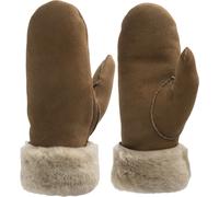 Lederhandschuhe PEARLWOOD "FIONA", Damen, Gr. 7.5, tobacco, Schafsleder, unifarben, Handschuhe, Velourleder, Fausthandschuh, warm gefüttert (89011126-7,5) tobacco