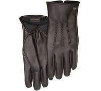 Lederhandschuhe PEARLWOOD "Gates", Damen, Gr. 10, braun (schwarz braun), Schafsleder, Biesen, unifarben, Handschuhe Lederhandschuhe, weiches Innenfutter aus Fleece (87637140-10)