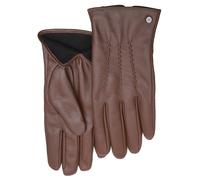 Lederhandschuhe PEARLWOOD "Gates", Damen, Gr. 9.5, braun (cognac), Schafsleder, Biesen, unifarben, Handschuhe Lederhandschuhe, weiches Innenfutter aus Fleece (89616210-9,5)