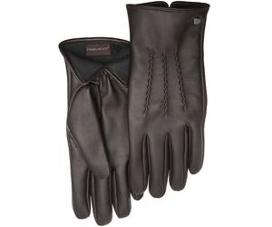 Lederhandschuhe PEARLWOOD "Gates", Herren, Gr. 10, braun (schwarz braun), Schafsleder, Biesen, unifarben, Handschuhe, weiches Innenfutter aus Fleece (87637140-10) schwarz braun