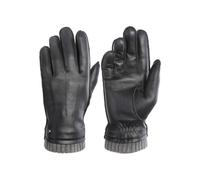 Lederhandschuhe PEARLWOOD "JACKSON", Damen, Gr. 9, schwarz, Schafsleder, unifarben, Handschuhe Lederhandschuhe, Strickbündchen, dekorative Ziernähte, weiches Fleecefutter (87279326-9)