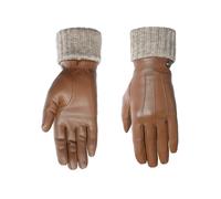 Lederhandschuhe PEARLWOOD "Lipa", Damen, Gr. 7.5, braun (caramel), Schafsleder, unifarben mit Farbeinsatz, festlich, Handschuhe, Touchscreen proofed - mit 10 Fingern bedienbar (85921466-7,5) caramel