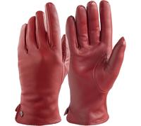 Lederhandschuhe PEARLWOOD "PAM", Damen, Gr. 7.5, fire, Schafsleder, unifarben, Handschuhe Lederhandschuhe, weiches Fleece-Innenfutter, Temperaturregulierend, Seitenschlitz (25182022-7,5)