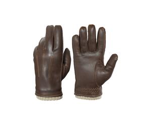 Lederhandschuhe PEARLWOOD "Wilson", Herren, Gr. 9.5, braun (brandy), Schafsleder, unifarben, Handschuhe, Vintage Optik durch Waxfinish (43697417-9,5) brandy