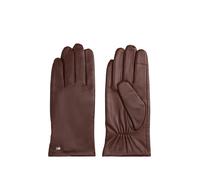 Lederhandschuhe TOMMY HILFIGER "ESSENTIAL FLAG LEATHER GLOVES", Damen, Gr. S/M, braun (coffee bean), Rindsleder, Handschuhe, mit Tommy Hilfiger Flagge (26286769-S) coffee bean