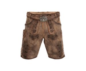 Lederhose COUNTRY MADDOX "Lederhose ALTREI", Herren, Gr. 50, EURO, braun (sand), Obermaterial: 100% Lederfaserstoff LEAFIBTEX., Hosen (89437260-50) sand