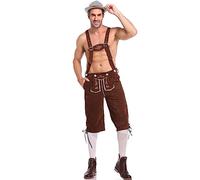 Lederhose Herren Tracht Kniebund, Oktoberfest Trachtenhose, mit Trägern | für Oktoberfest & Trachten, Traditionelle Echtlederhose, Bayrische Trachten Hose, Oktoberfest Outfit