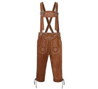 Lederhose Herren Tracht - Trachtenhose Herren Kurz,Trachtenlederhose Herren mit Hosenträger Trachten Hose Deutsche Knielange Lederhosen Bayerische Trachtenlederhosen für Oktoberfest Trachtenmode