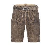 Lederhose KARIM mit Gürtel - Krüger Buam - 961072-000-0708 Blaubraun - Gr. - 54