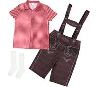 Lederhose Kinder Trachtenset Oktoberfest Kostüm Set Trachtenhemd Jungen Mit Trachtenhose Und Trachtensocken Trachtenlederhosen Festliche Kleidung Bayerlsches Für Bierfest Volksfest