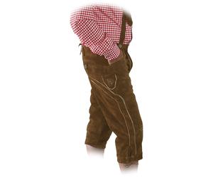Lederhose Kniebundhose im Trachtenstil mit Träger braun, 62
