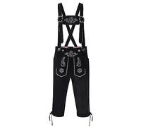Lederhose kurz Herren mit Träger, Leder Trachtenhose Kniebund Bayerische Tracht Lederhosen Trachtenmode Traditionelle Outfit Jogginghose Premium Trachtenlederhosen für Oktoberfest Bequem & Robust