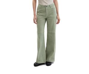 Lederhose MARC O'POLO "aus softem Ziegenleder", Damen, Gr. 36, Normalgrößen, fresh sage, Obermaterial: 100% Leder. Futter: 100% Polyester, unifarben, loose fit normal, Hosen (98196608-36) fresh sage