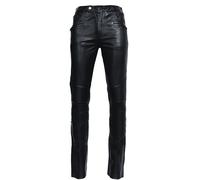 Lederhose RICANO "Lederhose Franklin", Herren, Gr. 38, Länge 34, schwarz, Obermaterial: 100% Ziegennappaleder GONA., schmal, Hosen, Handgefertigt aus echtem Leder (16266308-38) schwarz