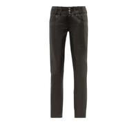 Lederhose RICANO "Lederhose Skinny Pant", Damen, Gr. M, Länge 34, schwarz, Obermaterial: 100% Lammnappaleder LANA., figurbetont, Hosen, Handgefertigt aus echtem Leder (39925350-M) schwarz