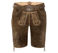 Lederhose SPIETH & WENSKY "Erfurt", Herren, Gr. 54, N-Gr, braun (serengeti, st 134 natur), Obermaterial: 100% Lammleder LEL., uni, festlich, regular fit, Hosen, Länge 45cm (97087816-54) serengeti, st 