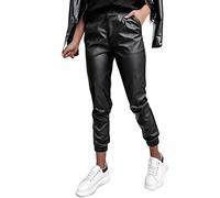Lederhosen Damen: High Waist Schwarz Eng Lederoptik Leder Leggings Lederleggings Sexy Stretch Tracht 44 Lederhose Latex Leggings Lang Winter Strumpfhosen Kunstlederhose